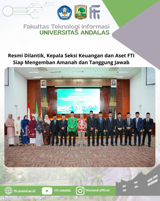 Resmi Dilantik, Kepala Seksi Keuangan dan Aset FTI Siap Mengemban Amanah dan Tanggung Jawab