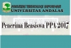 Daftar Nama - Nama Penerima Beasiswa PPA FTI Unand Tahun 2017